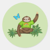 Stanley Sloth ronde groene stickers (Voorkant)