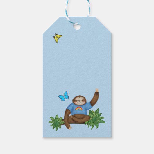 Stanley Sloth & vrienden blue gift label Cadeaulabel (Voorkant)