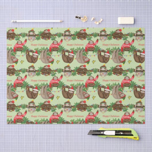Stanley Sloth & vrienden kerstpapier Tissuepapier (Craft)