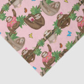 Stanley Sloth & vrienden roze tissuepapier (Detail)