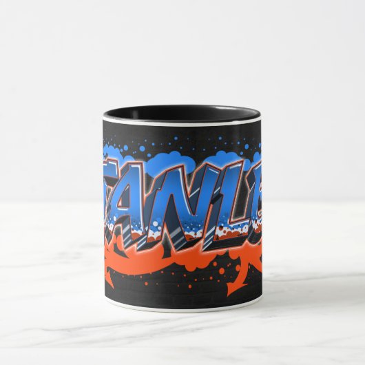 Stanley Vorname Name Graffiti blue orange Tasse Mok (Midden)