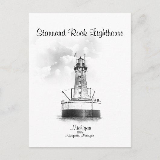 Stannard Rock Lighthouse - Michigan Briefkaart (Voorkant)