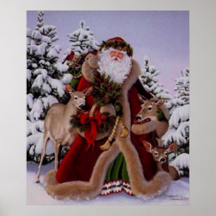 Stanta Claus en het Poster Forest Scene