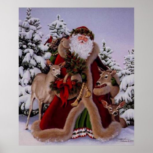 Stanta Claus en het Poster Forest Scene (Voorkant)