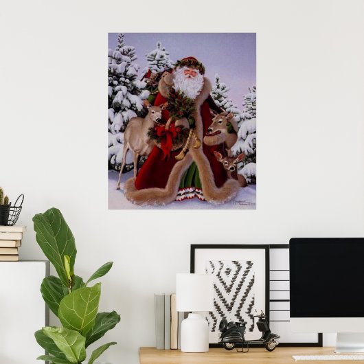 Stanta Claus en het Poster Forest Scene (Thuiskantoor)