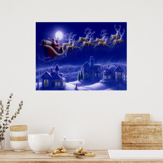 Stanta Claus Sleigh Poster (Keuken)