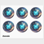 Stap 11 Celestial AA Recovery Slogan Ronde Sticker (Vel)