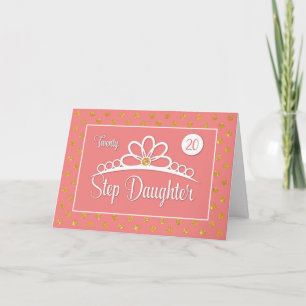 Stap 20th Birthday met Crown & Gold Stippen Kaart