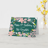 Stap 28th Birthday Green Flowers Kaart (Gele Bloem)