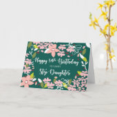 Stap 34th Birthday Green Flowers Kaart (Gele Bloem)