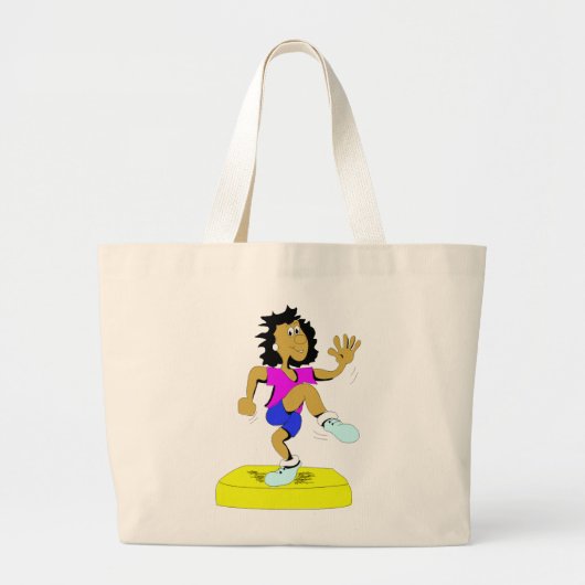 Stap-aërobe Grote Tote Bag (Voorkant)