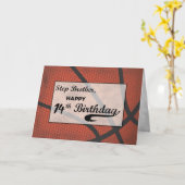 Stap Broer 14e verjaardag Basketball Grote Kaart (Gele Bloem)