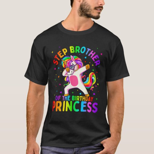 Stap Broer van de Verjaardag Prinses Meisje Dabbin T-shirt (Voorkant)