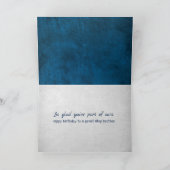 Stap Brother Birthday Blue Leather Kaart (Binnen)