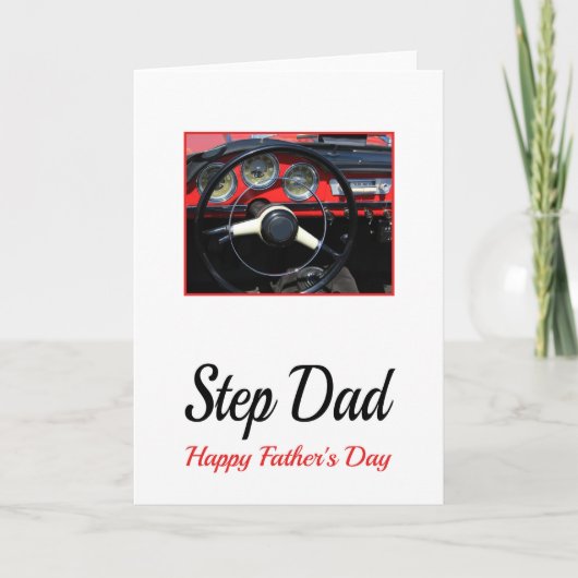Stap Dad Happy Vaderdag Kaart (Voorkant)