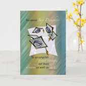 Stap Daughter Afstuderen Petten in Air, Gefelicite Kaart (Gele Bloem)