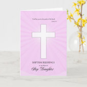 Stap Dochter Doop Gefeliciteerd Gloeiend Cross Kaart (Gele Bloem)