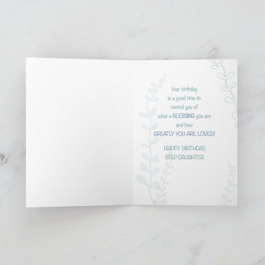 Stap Dochter Religieuze Verjaardag Hand getrokken Kaart (Binnen)