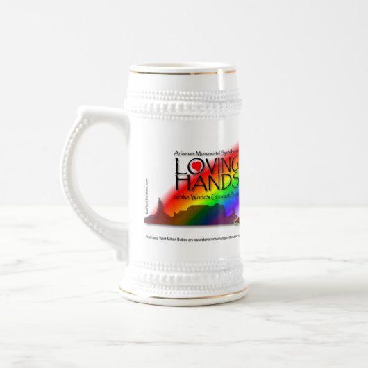 Stap-dochter's liefhebbende hands regenboogstein bierpul (Links)