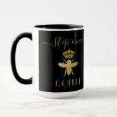 Stap één aanpassen: COFFEE Queen Bee Gold Ceramic Mok (Links)