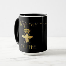 Stap één aanpassen: COFFEE Queen Bee Gold Ceramic