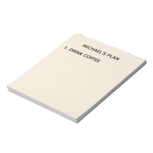 Stap één Blocnote (Linkerzijde)