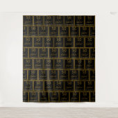 Stap en Herhaal 50 Fabulous Verjaardag Goud Zwart Wandkleed (Voorkant)