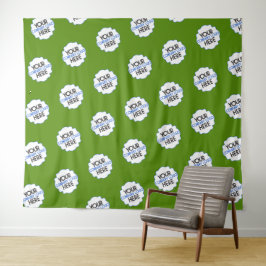 Stap en herhaal Achtergrond Groen Bedrijfs Logo Wandkleed