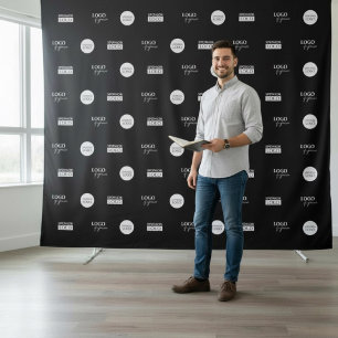 Stap en herhaal Bedrijfslogo's van sponsors Mediam Wandkleed