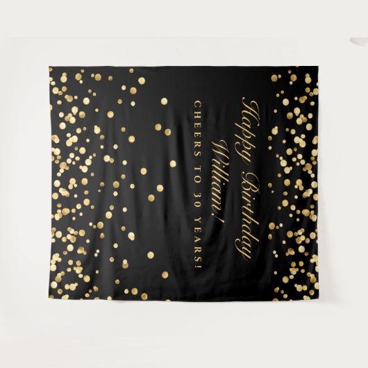 Stap en herhaal de achtergrond van de verjaardag, wandkleed (Voorkant (horizontaal))