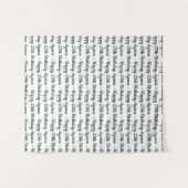 Stap- en Herhaalstofbanner | Aangepaste tekst Wandkleed (Voorkant (horizontaal))