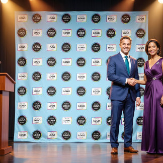 Stap- en Herhalingsmediawand - Sponsorlogo-achterg Wandkleed