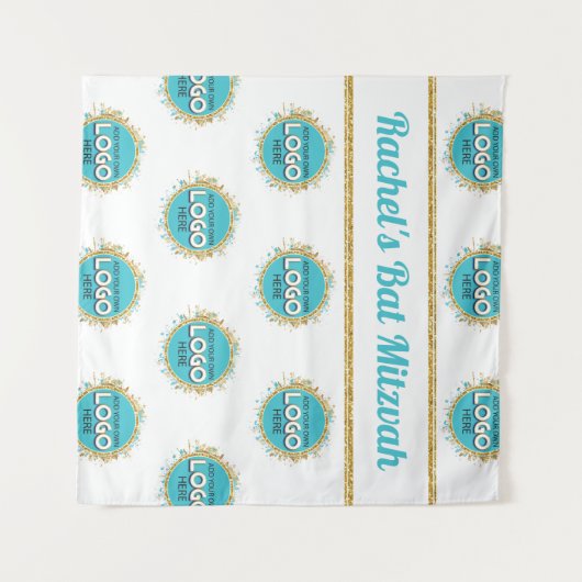 Stap & Herhaal Bat Mitzvah LOGO toevoegen Achtergr Wandkleed (Voorkant (horizontaal))