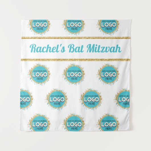 Stap & Herhaal Bat Mitzvah LOGO toevoegen Achtergr Wandkleed (Voorkant)