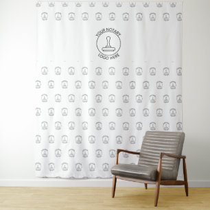Stap herhaal modern bedrijfslogo bedrijf wit wandkleed