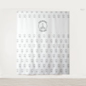 Stap herhaal modern bedrijfslogo bedrijf wit wandkleed (Voorkant)