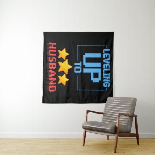 Stap hoger naar echtgenoot Funny bruidegom om bach Wandkleed (In Situ (horizontaal))