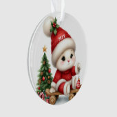 Stap in de feestelijke geest met de kerstmuis ornament (voorkant)