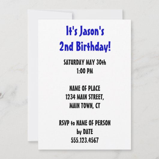 Stap in de feesttrein van 2 jaar oud kaart (Achterkant)