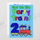 Stap in de feesttrein van 2 jaar oud kaart (Voorkant / Achterkant)