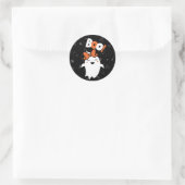 Stap in de Halloween Ronde Sticker (Tas)