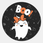 Stap in de Halloween Ronde Sticker (Voorkant)
