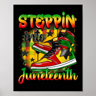 Stap in de Juneteenth zoals mijn voorouders schoen Poster