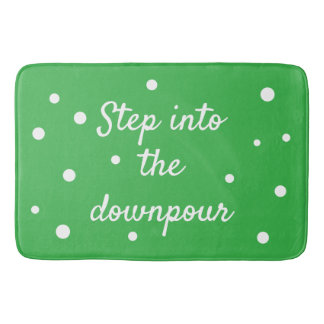 Stap in de stortbui | Groene inspirerende quote Badmat