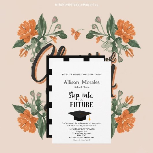 Stap in de toekomst Simple Classic Afstuderen Kaart