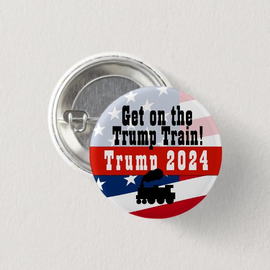 Stap in de Trump Train Button Donald Trump 2024 (Voorkant /achterkant)