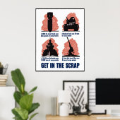 Stap in de vuilnisbak — rand poster (Thuiskantoor)