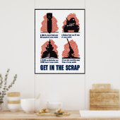 Stap in de vuilnisbak — rand poster (Keuken)