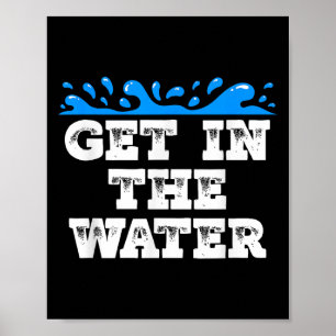 Stap in de waterzwemmen team coach zwemmer poster
