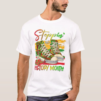 Stap in de zwarte geschiedenis maand zwart t-shirt